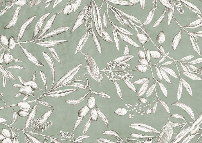 Aviary Velvet, Eucalyptus - Roman Blind - Image 7
